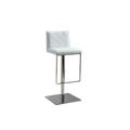 Casabianca Furniture Loft Eco-leather with Stainless Steel Bar Stool, White - 33 x 16.5 x 18.5 in. CB-922-WH-BAR